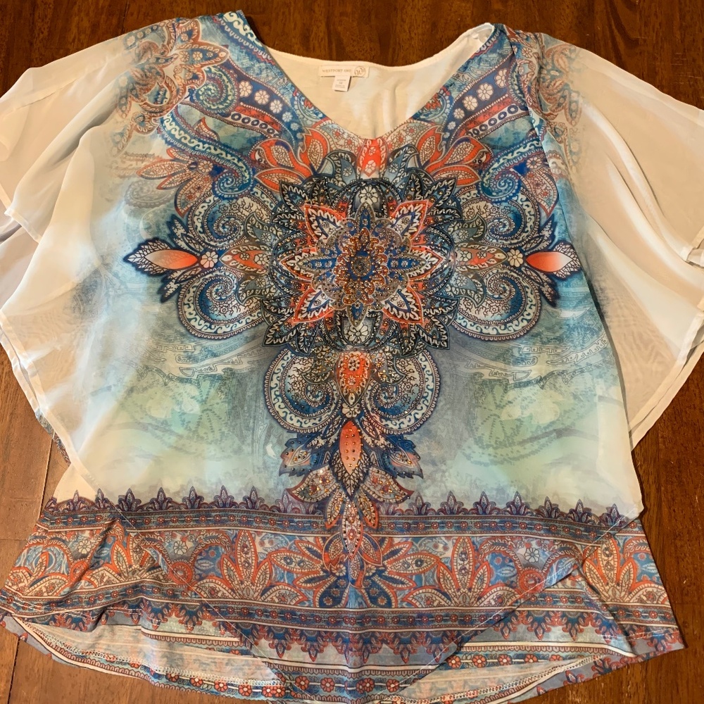 Westport Women’s Overlay Blouse Size 1X